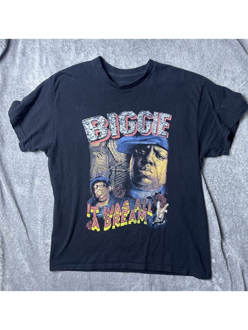 Biggie Smalls Shirt It Was All A Dream Black Vintage Style Rap Tee Size L